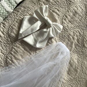 Bachelorette accessories (hair bow and veil)